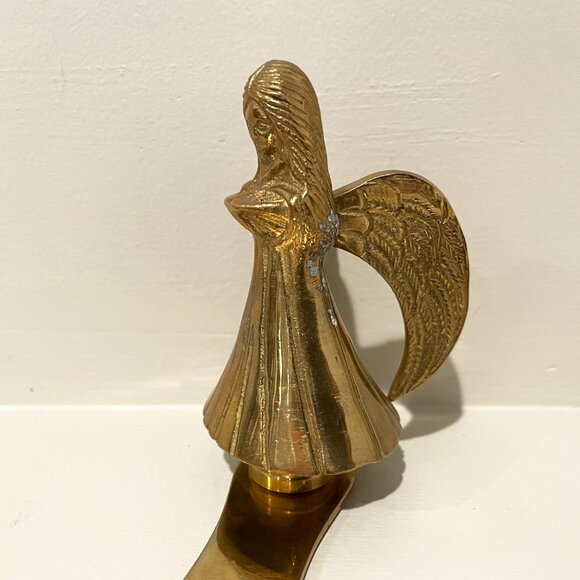 Vintage Brass Angel Stocking Hanger Hook - Picture 3 of 5
